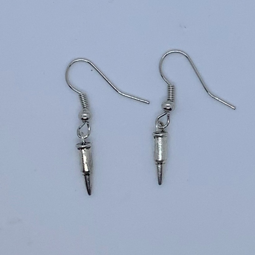 Silver Tone Bullet Dangle Earrings ( 3 for $15 )